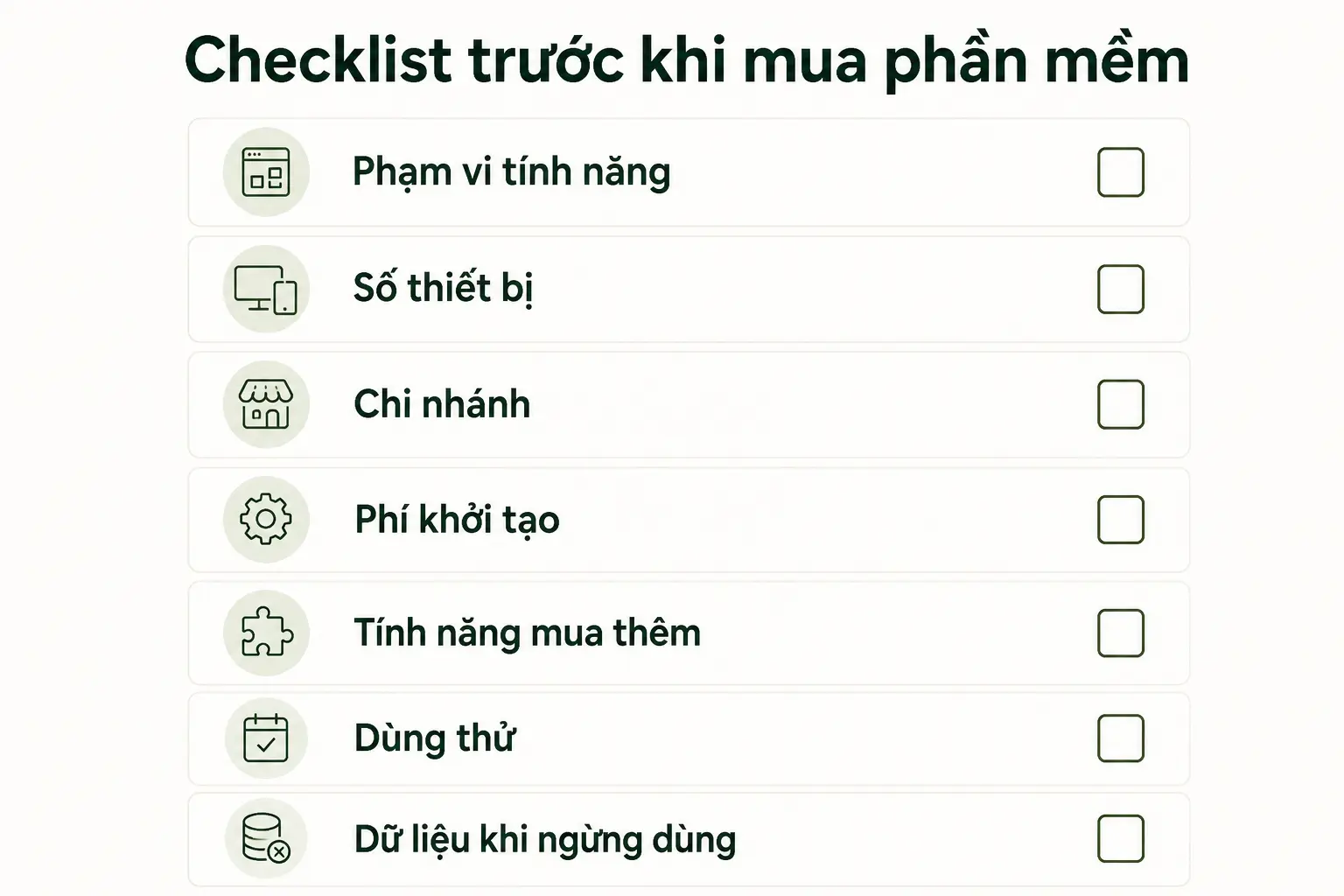 Checklist trước khi mua phần mềm quản lý quán cafe