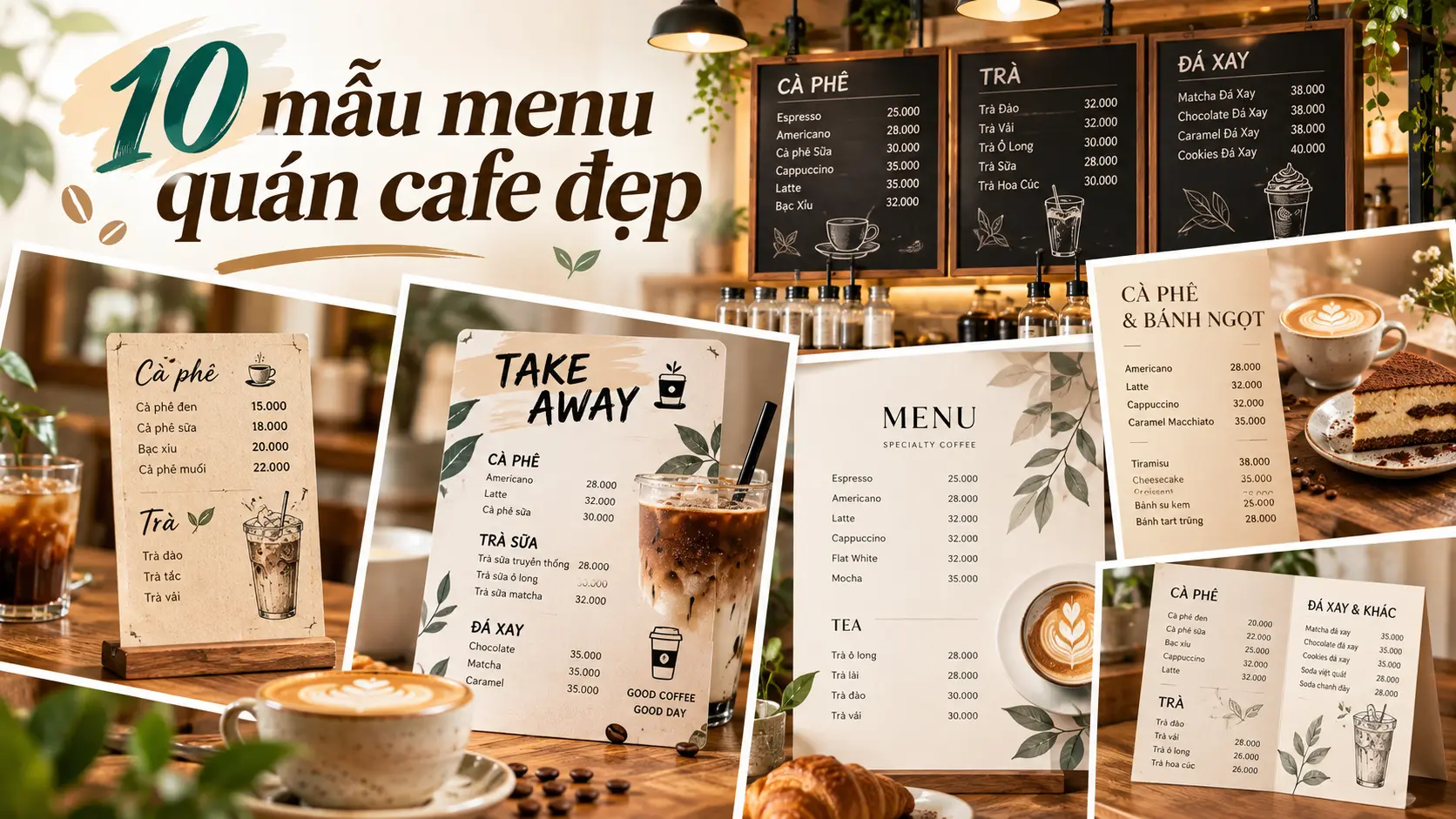 Menu quán cafe: 10 mẫu đẹp theo từng mô hình & cách thiết kế