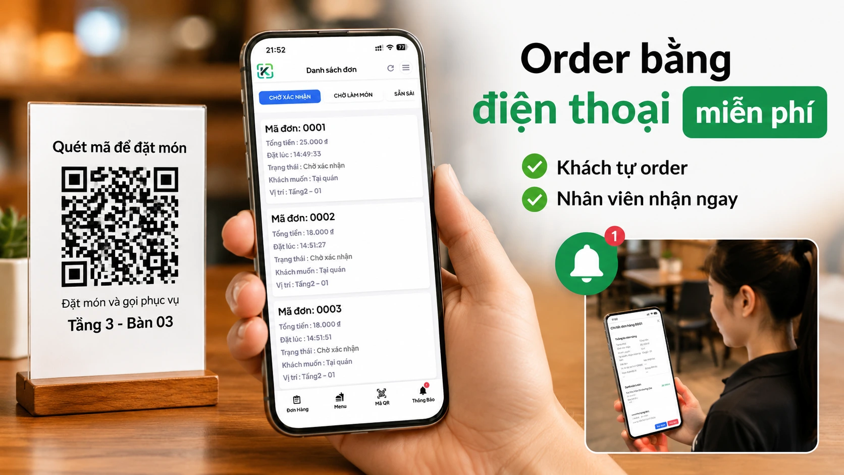 Phần mềm order bằng điện thoại miễn phí